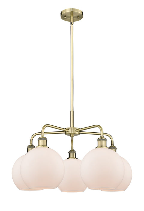 Innovations - 516-5CR-AB-G121-8 - Five Light Chandelier - Downtown Urban - Antique Brass