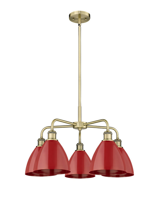 Innovations - 516-5CR-AB-MBD-75-RD - Five Light Chandelier - Downtown Urban - Antique Brass