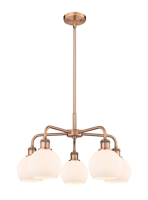 Innovations - 516-5CR-AC-G121-6 - Five Light Chandelier - Downtown Urban - Antique Copper