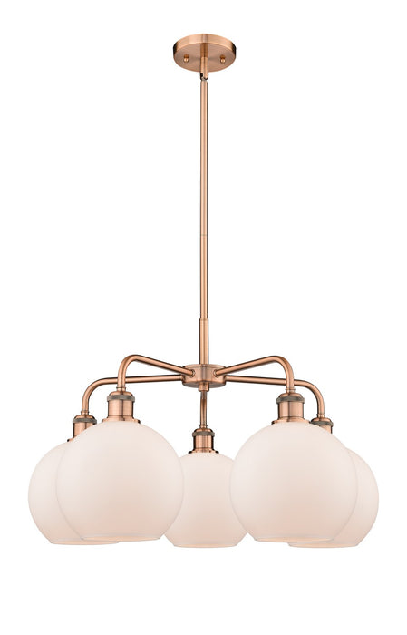 Innovations - 516-5CR-AC-G121-8 - Five Light Chandelier - Downtown Urban - Antique Copper