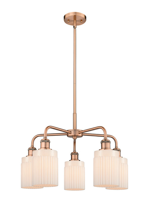 Innovations - 516-5CR-AC-G341 - Five Light Chandelier - Downtown Urban - Antique Copper