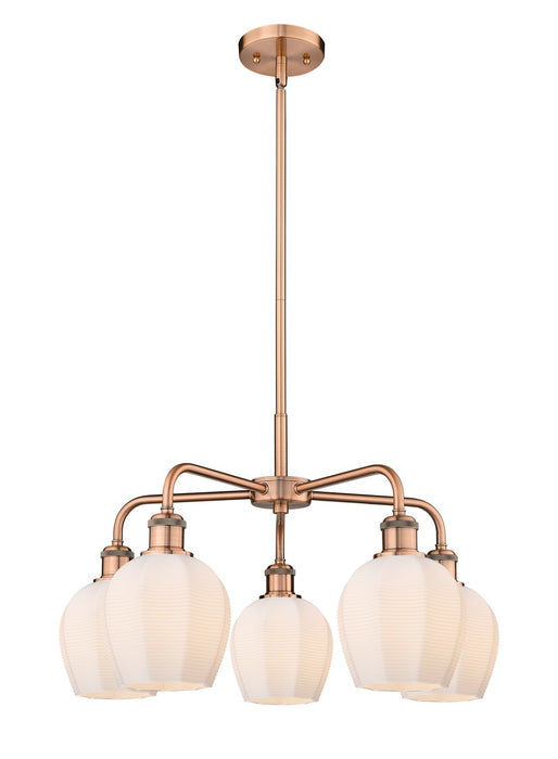 Innovations - 516-5CR-AC-G461-6 - Five Light Chandelier - Downtown Urban - Antique Copper