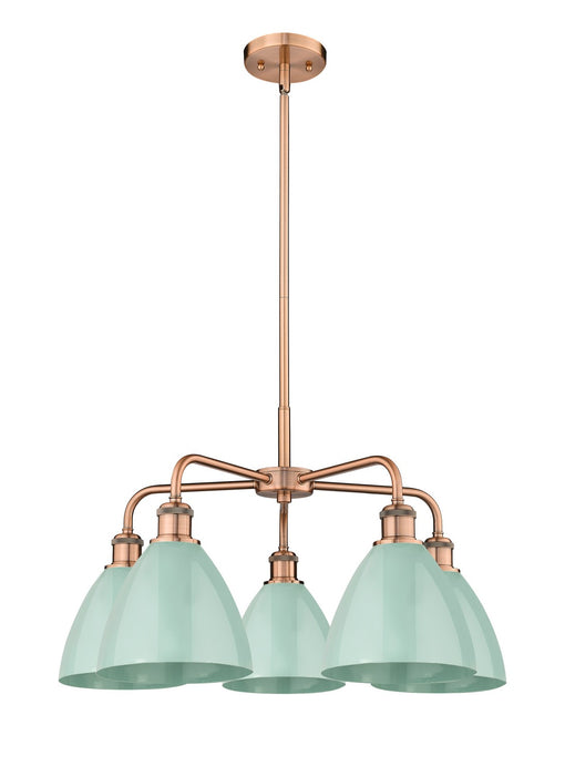 Innovations - 516-5CR-AC-MBD-75-SF - Five Light Chandelier - Downtown Urban - Antique Copper
