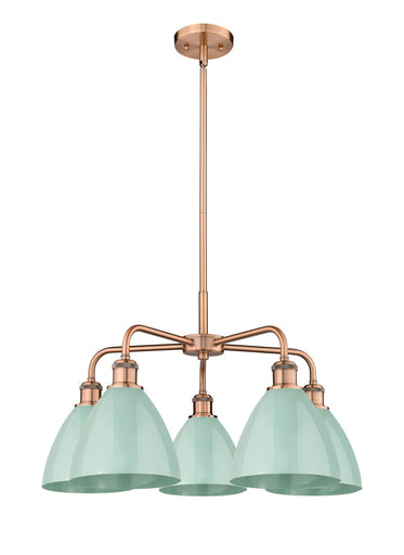 Ballston Five Light Chandelier Antique Copper