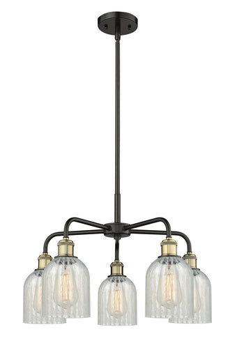 Ballston Five Light Chandelier Black Antique Brass
