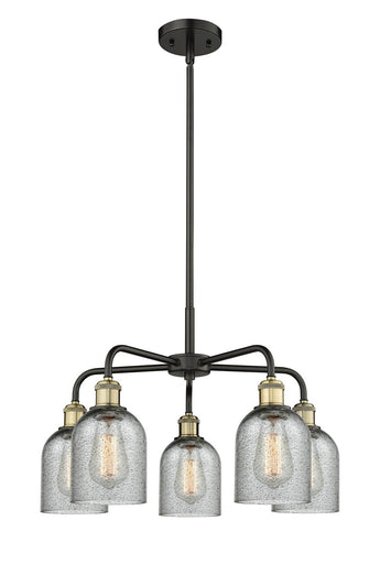 Ballston Five Light Chandelier Black Antique Brass