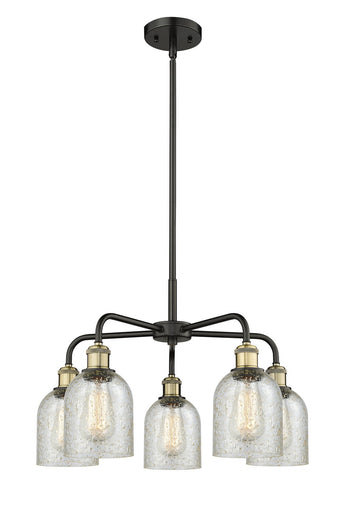 Ballston Five Light Chandelier Black Antique Brass