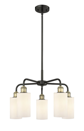 Ballston Five Light Chandelier Black Antique Brass