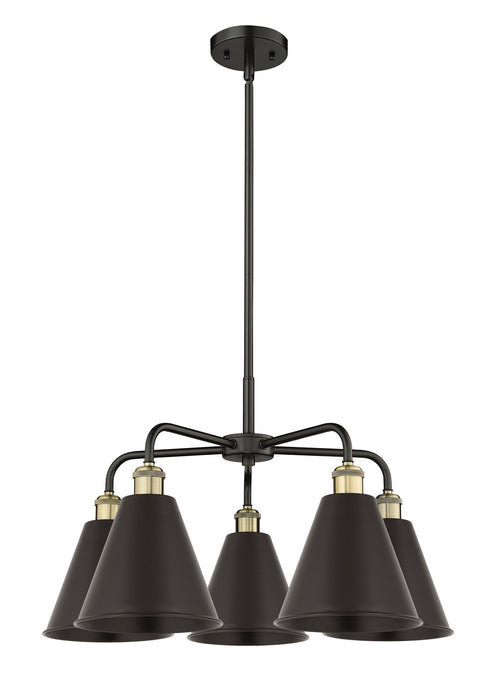 Innovations - 516-5CR-BAB-MBC-8-BK - Five Light Chandelier - Downtown Urban - Black Antique Brass