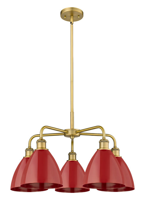 Innovations - 516-5CR-BB-MBD-75-RD - Five Light Chandelier - Downtown Urban - Brushed Brass