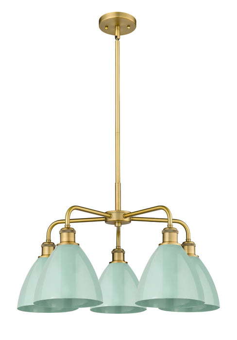 Innovations - 516-5CR-BB-MBD-75-SF - Five Light Chandelier - Downtown Urban - Brushed Brass
