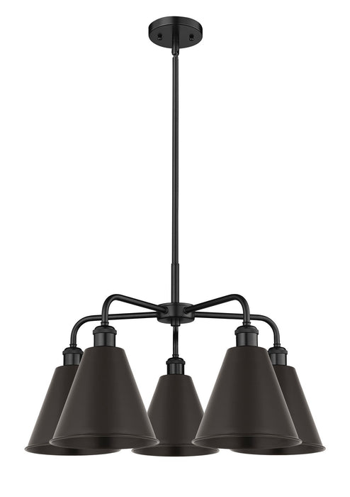 Innovations - 516-5CR-BK-MBC-8-BK - Five Light Chandelier - Downtown Urban - Matte Black