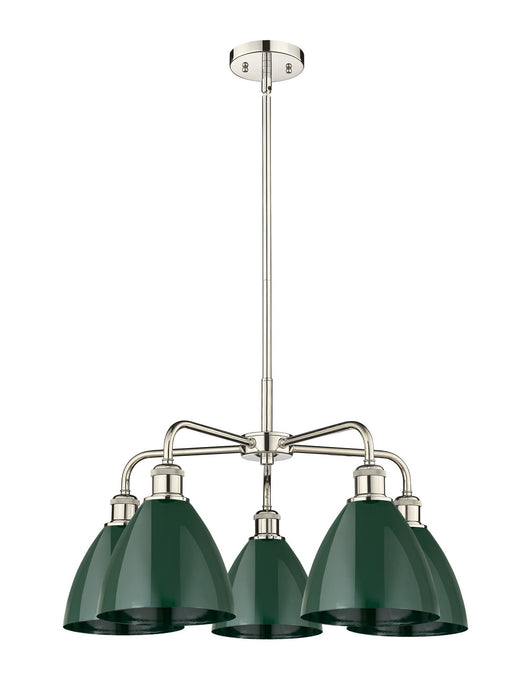 Innovations - 516-5CR-PN-MBD-75-GR - Five Light Chandelier - Downtown Urban - Polished Nickel