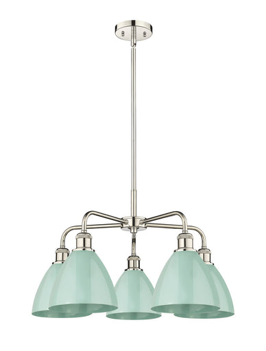Ballston Five Light Chandelier Polished Nickel