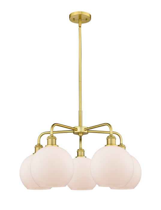 Innovations - 516-5CR-SG-G121-8 - Five Light Chandelier - Downtown Urban - Satin Gold
