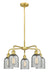 Innovations - 516-5CR-SG-G257 - Five Light Chandelier - Downtown Urban - Satin Gold