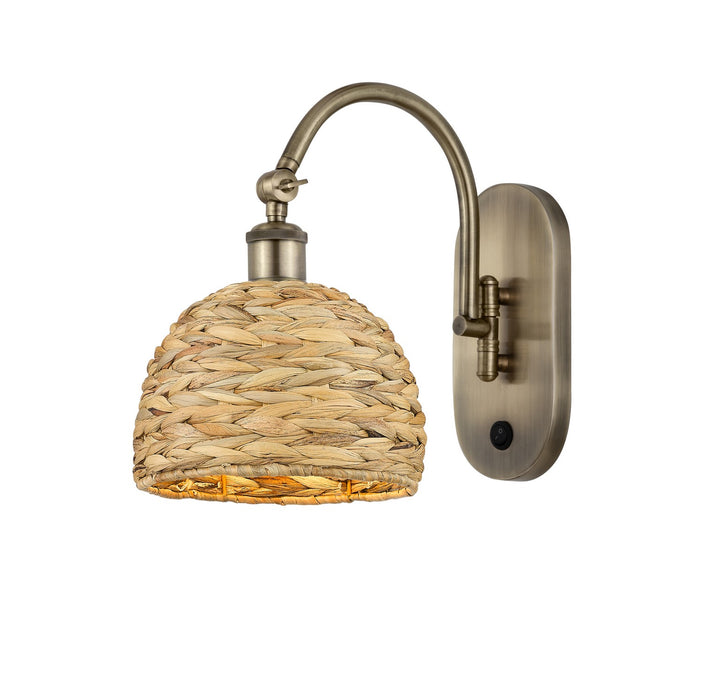 Innovations - 518-1W-AB-RBD-8-NAT - One Light Wall Sconce - Downtown Urban - Antique Brass