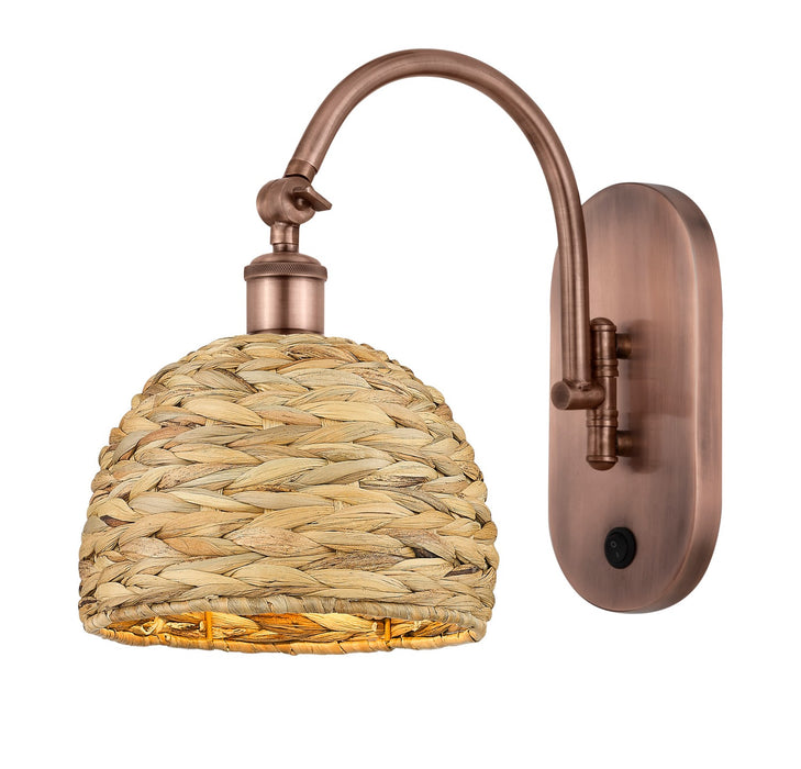 Innovations - 518-1W-AC-RBD-8-NAT - One Light Wall Sconce - Downtown Urban - Antique Copper