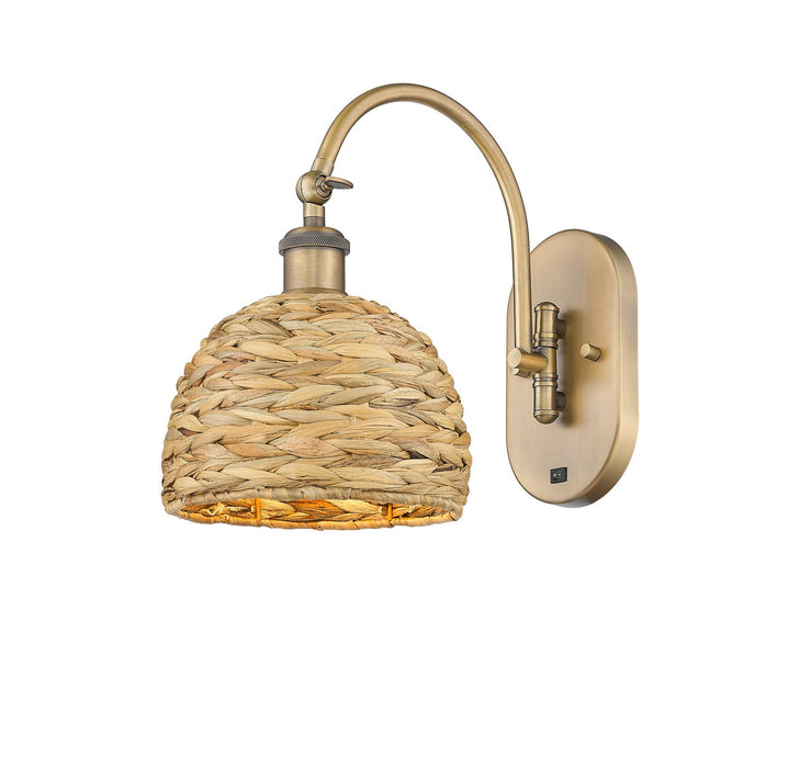 Innovations - 518-1W-BB-RBD-8-NAT - One Light Wall Sconce - Downtown Urban - Brushed Brass