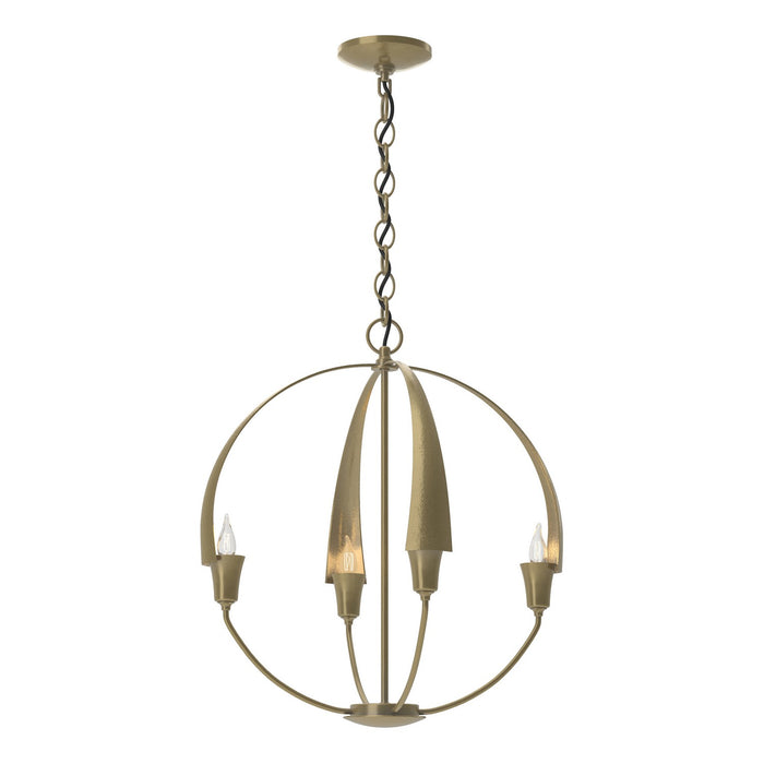 Hubbardton Forge - 104201-SKT-86 - Four Light Chandelier - Cirque - Modern Brass