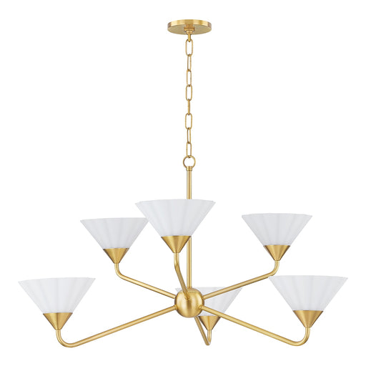 Kelsey Six Light Chandelier Aged Brass