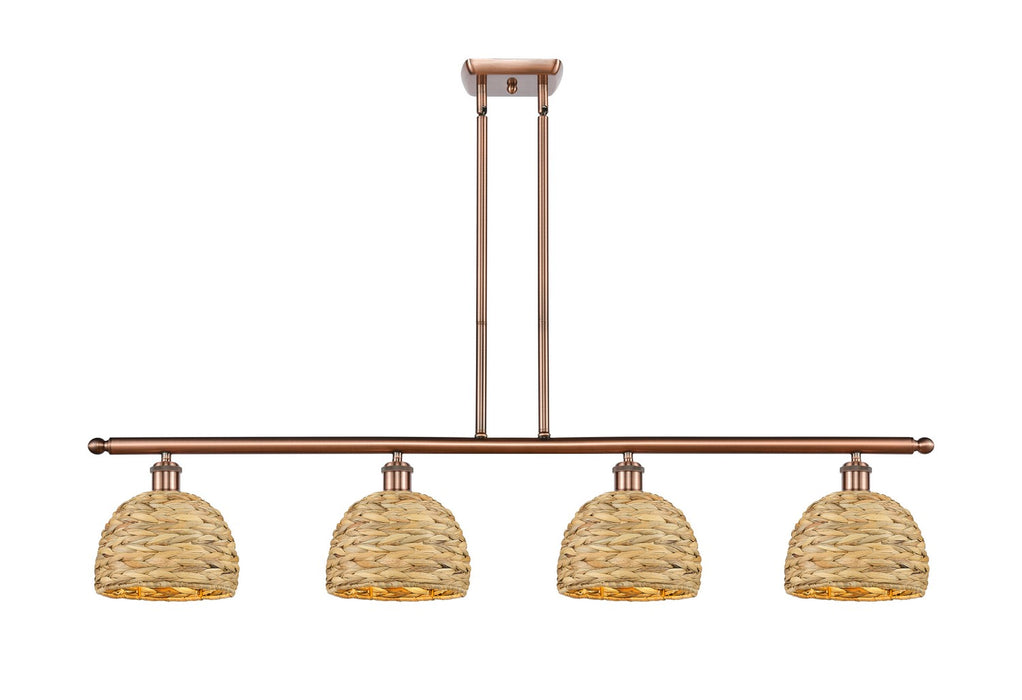 Innovations - 516-4I-AC-RBD-8-NAT - Four Light Pendant - Downtown Urban - Antique Copper