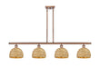 Innovations - 516-4I-AC-RBD-8-NAT - Four Light Pendant - Downtown Urban - Antique Copper