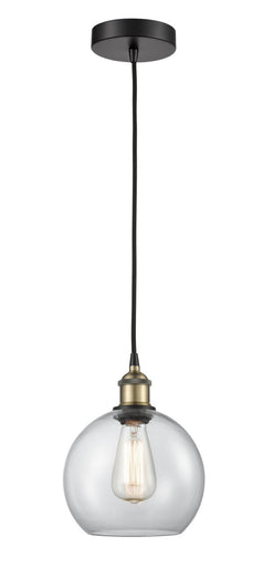 Edison One Light Mini Pendant Black Antique Brass