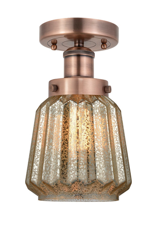 Innovations - 616-1F-AC-G146 - One Light Semi-Flush Mount - Edison - Antique Copper