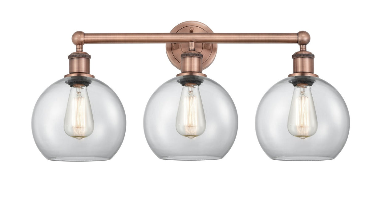 Innovations - 616-3W-AC-G122-8 - Three Light Bath Vanity - Downtown Urban - Antique Copper