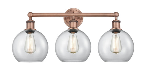 Edison Three Light Bath Vanity Antique Copper