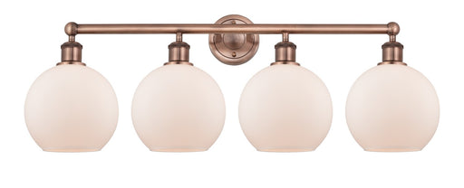 Edison Four Light Bath Vanity Antique Copper