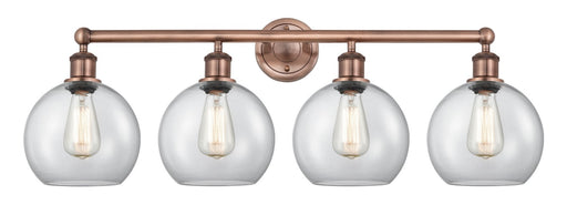 Edison Four Light Bath Vanity Antique Copper