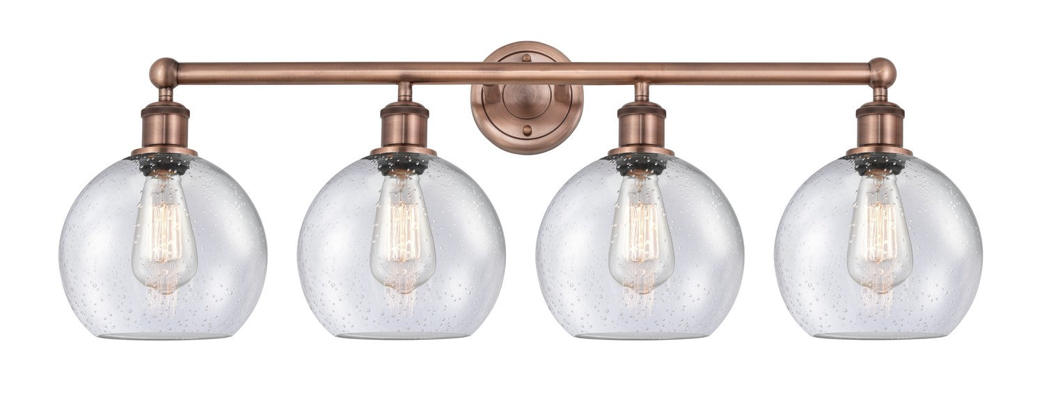 Innovations - 616-4W-AC-G124-8 - Four Light Bath Vanity - Downtown Urban - Antique Copper