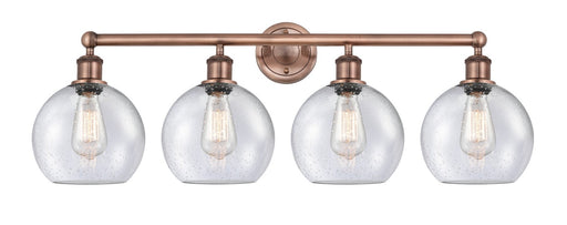Edison Four Light Bath Vanity Antique Copper
