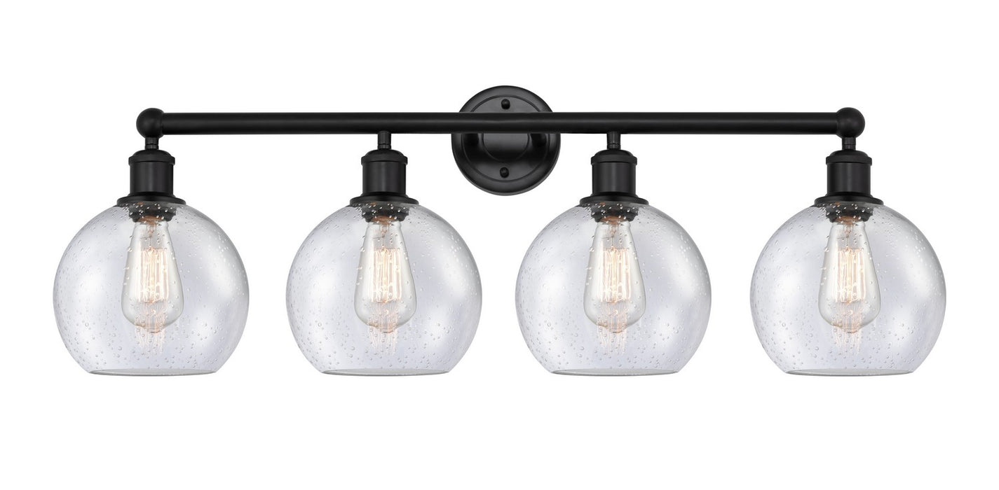 Innovations - 616-4W-BK-G124-8 - Four Light Bath Vanity - Downtown Urban - Matte Black