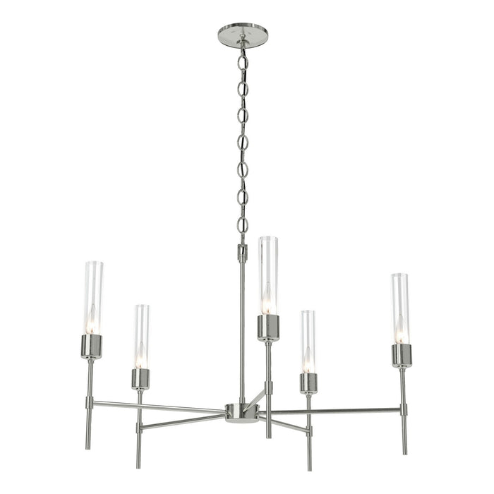Hubbardton Forge - 105045-SKT-85-ZM0611 - Five Light Chandelier - Vela - Sterling