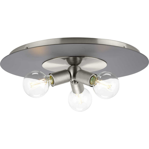 Trimble Three Light Flush Mount Brushed Nickel