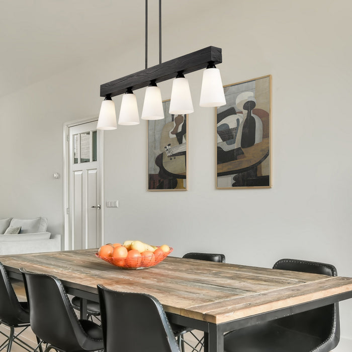 Golden - 1830-LP BLK-OP - Five Light Linear Pendant - Neela - Matte Black