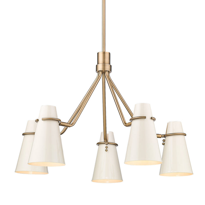 Golden - 2122-5 MBS-GE - Five Light Chandelier - Reeva - Modern Brass