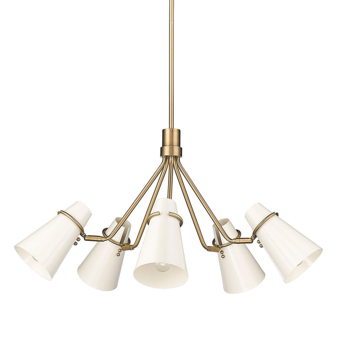 Golden - 2122-5 MBS-GE - Five Light Chandelier - Reeva - Modern Brass