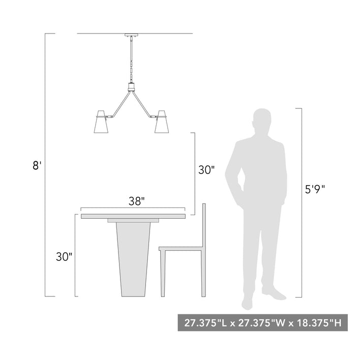Golden - 2122-5 MBS-GE - Five Light Chandelier - Reeva - Modern Brass