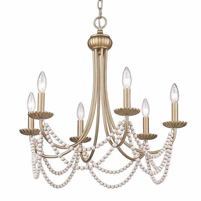 Golden - 7646-6 GA - Six Light Chandelier - Serafina - Golden Aura