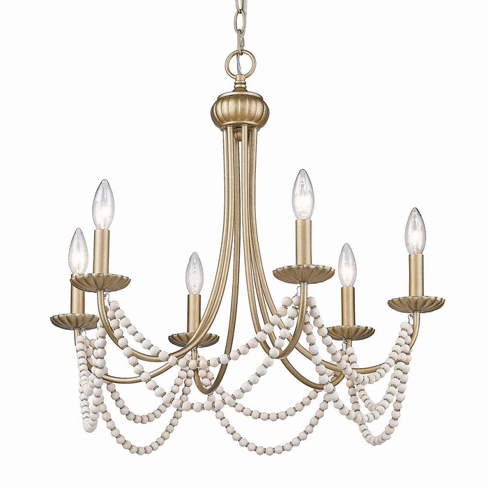 Golden - 7646-6 GA - Six Light Chandelier - Serafina - Golden Aura