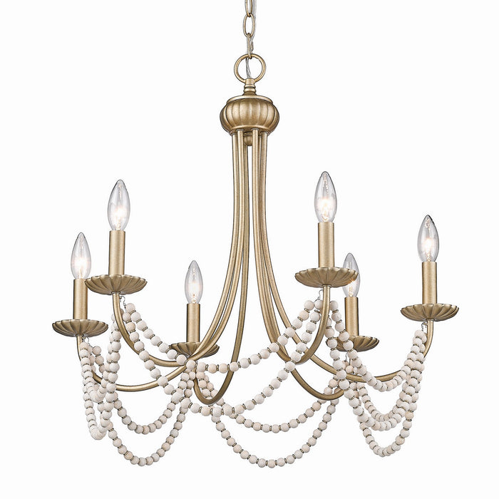 Golden - 7646-6 GA - Six Light Chandelier - Serafina - Golden Aura