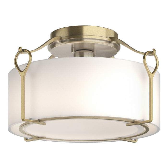 Hubbardton Forge - 121142-SKT-86-GG0218 - One Light Semi-Flush Mount - Bow - Modern Brass