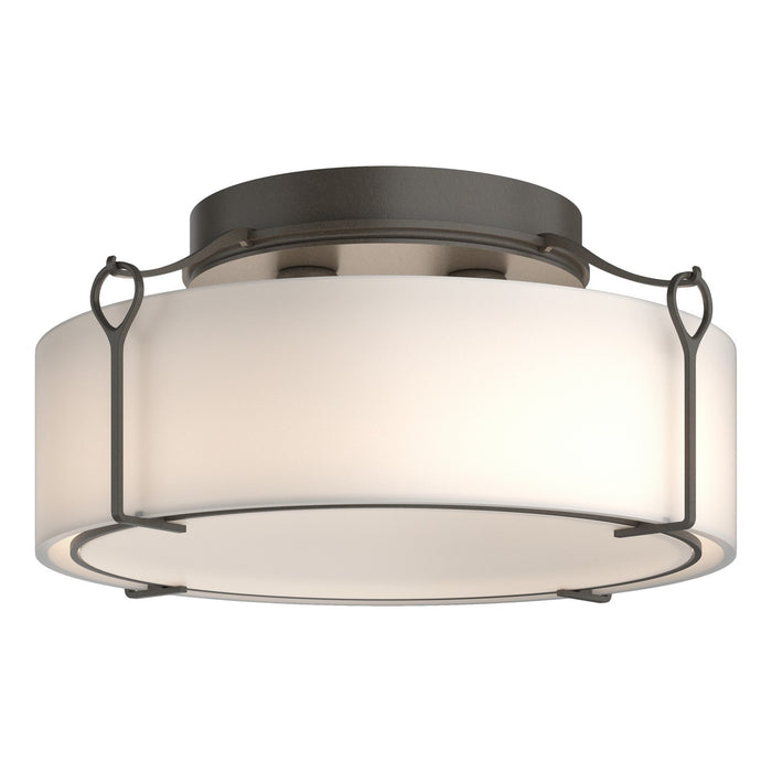 Hubbardton Forge - 121145-SKT-07-GG0216 - Four Light Semi-Flush Mount - Bow - Dark Smoke