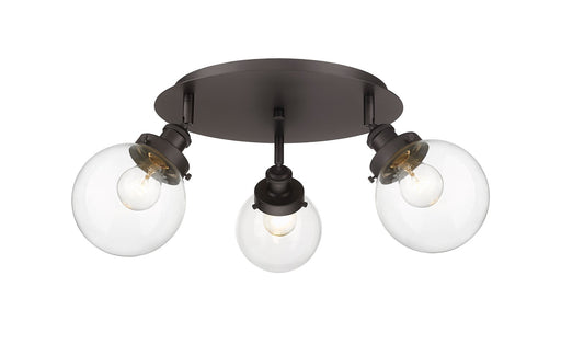 Downtown Urban Three Light Flush Mount