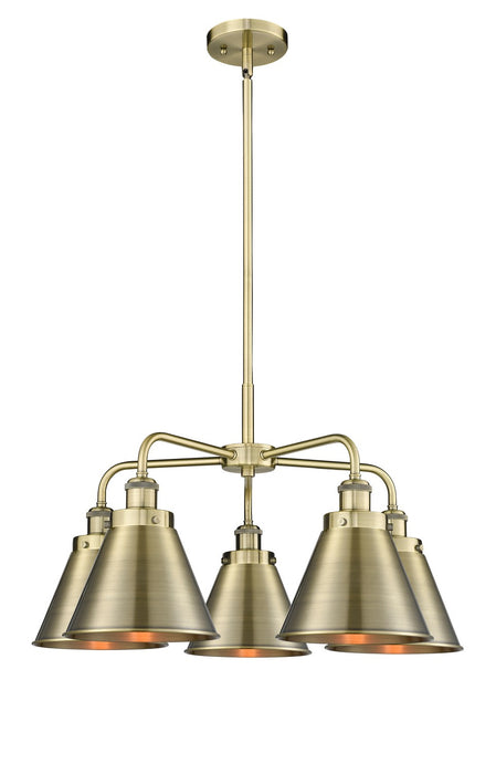 Innovations - 916-5CR-AB-M13-AB - Five Light Chandelier - Downtown Urban - Antique Brass