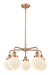 Innovations - 916-5CR-AC-G201-6 - Five Light Chandelier - Downtown Urban - Antique Copper